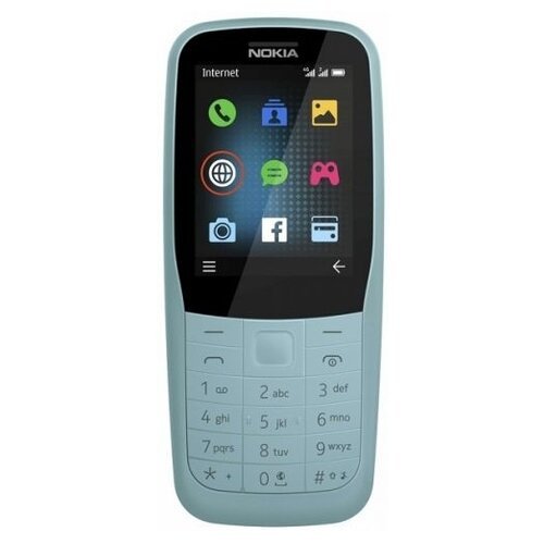 Телефон Nokia 220 DS TA-1155 BLUE, 2.4'' 320x240, 24MB, 0,3Mpix, 2 Sim, 2G, 3G, LTE, BT v4.2, Micro-USB, 1200mAh