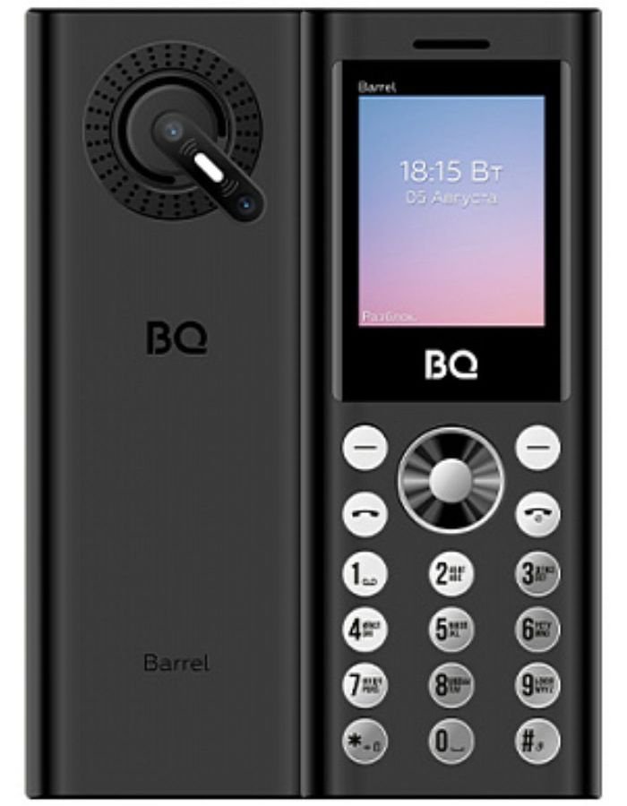 Мобильный телефон BQ 1858 BARREL BLACK SILVER (3 SIM)