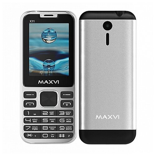 Телефон MAXVI X10, SIM+micro SIM, серебристый металлик