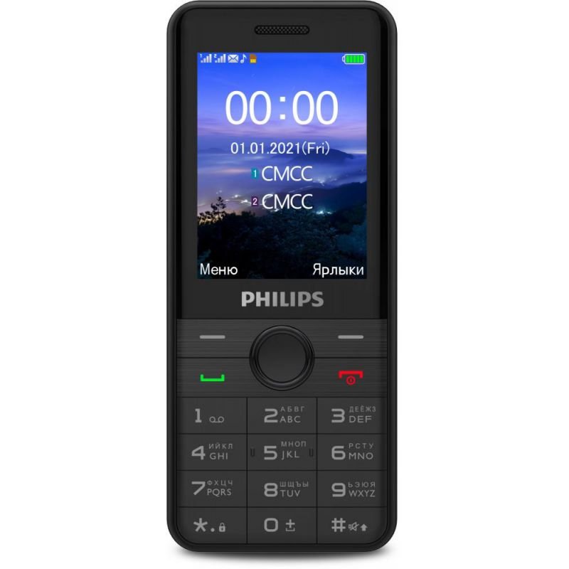 Телефон Philips E172 Xenium черный