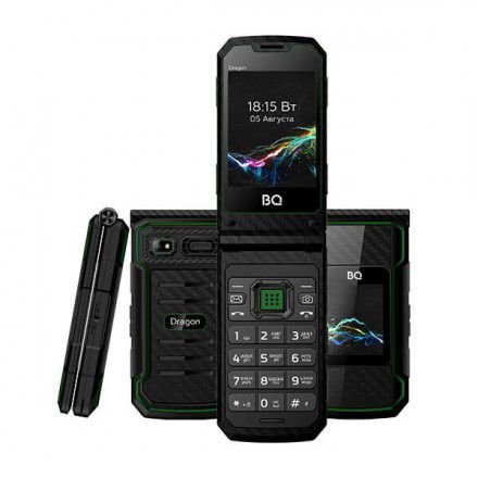 Телефон BQ 2822 DRAGON черный/зеленый