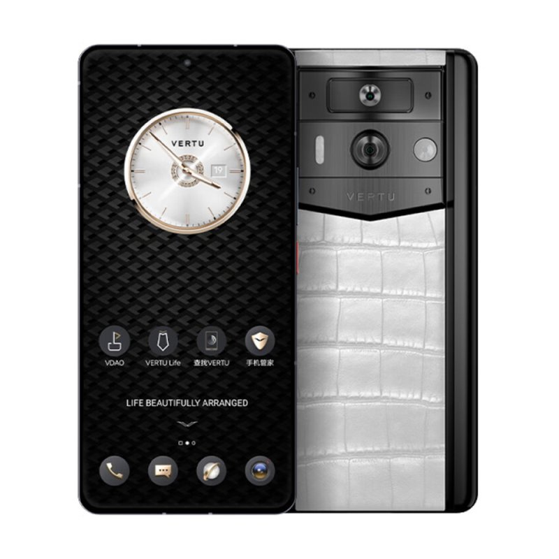 Смартфон Vertu Metavertu 2 Alligator, 12 ГБ/1 ТБ, 2 Nano-SIM, черный/белый