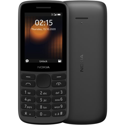 Сотовый телефон Nokia 215 4G Dual Sim черный (2*SIM,2.4' 320x240,64Mb,1150 мАч,BT,FM)