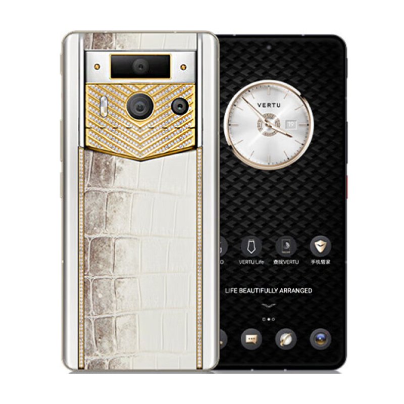 Смартфон Vertu Metavertu 2 Gold High-End Himalayan Alligator V Gold & Diamond, 12 ГБ/512 ГБ, 2 Nano-SIM, белый/золото