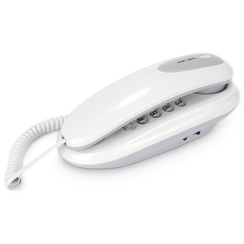 Телефон проводной Texet ТХ-236, повторный набор, компактный размер, светло-серый