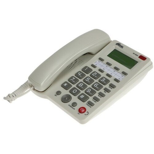 Проводной телефон Ritmix RT-550, дисплей, телефонная книга, однокнопочный набор, AUX, белый