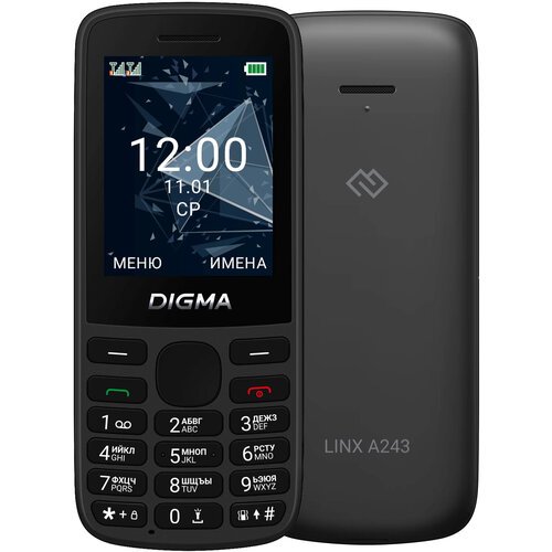 DIGMA LINX A243 RU, 2 SIM, черный