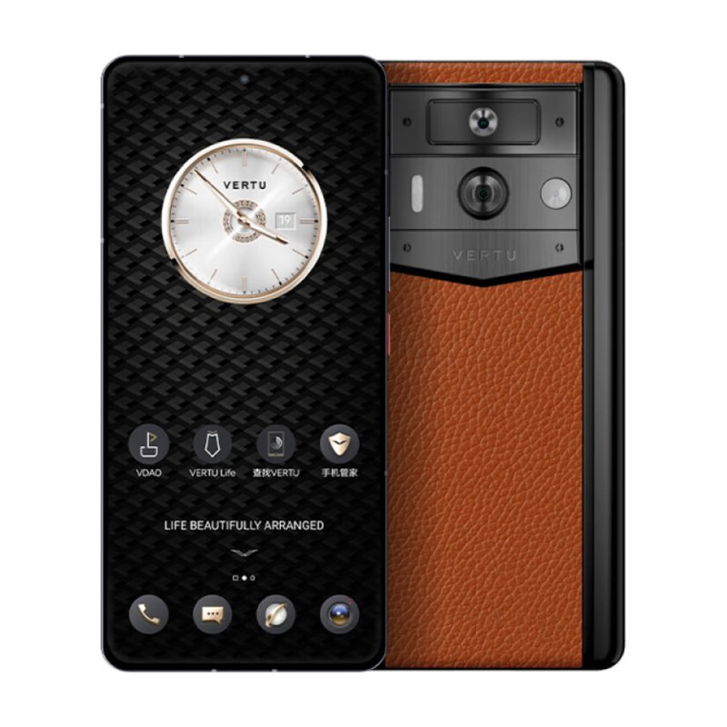 Смартфон Vertu Metavertu 2 Calfskin, 12 ГБ/1 ТБ, 2 Nano-SIM, черный/оранжевый