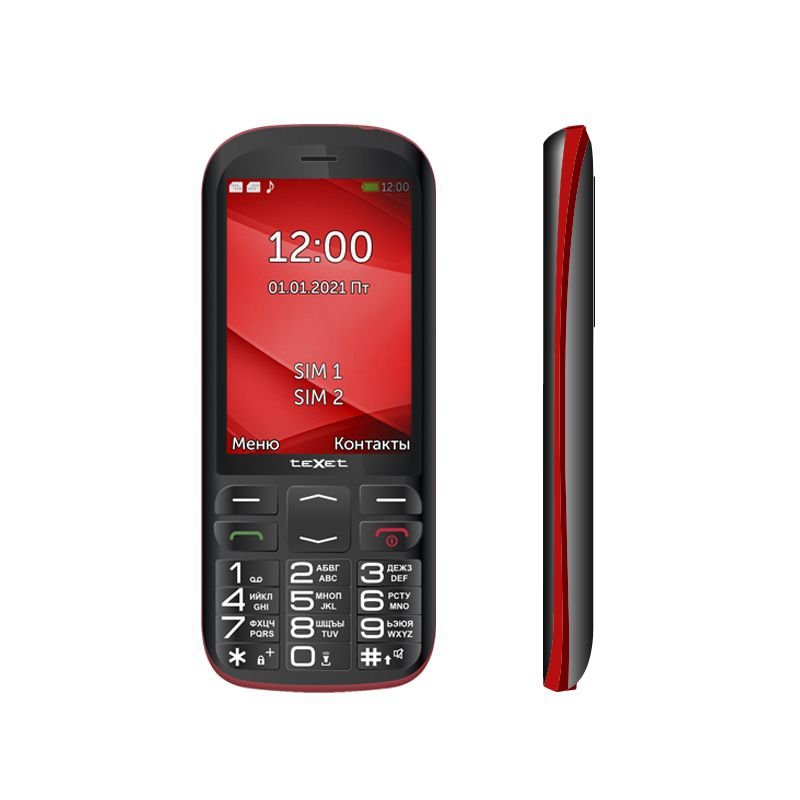Телефон TeXet TM-B409 черный-красный