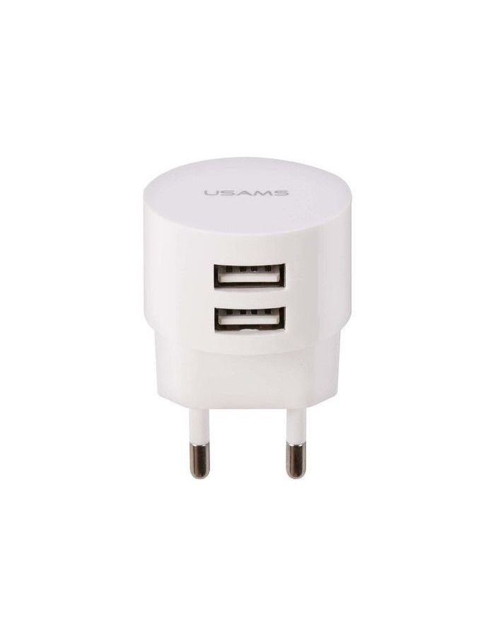 Сетевое зарядное устройство USAMS - (Модель - US-CC080) 2 USB, 2.1A, белый (CC80TC01)