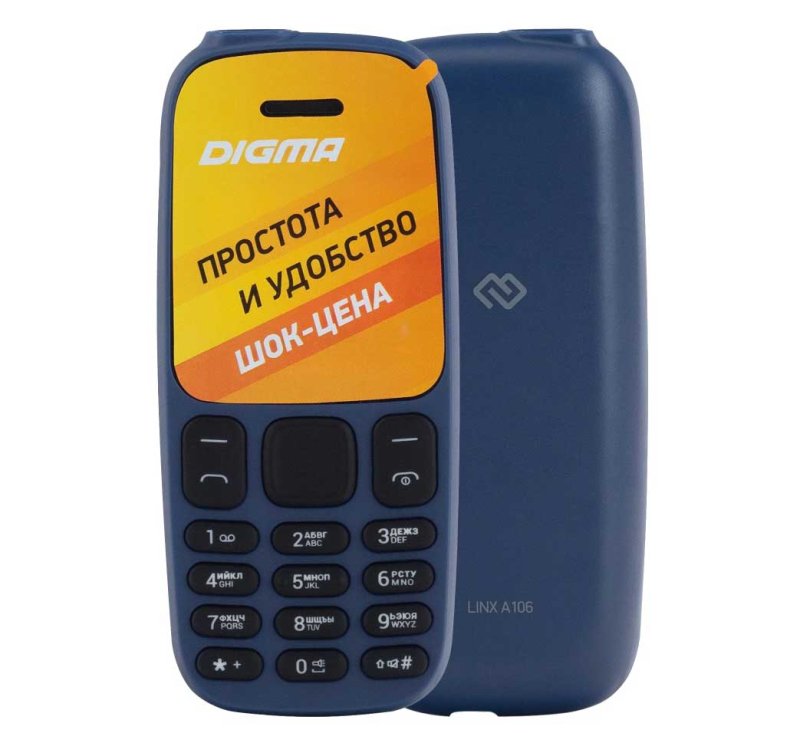 Мобильный телефон Digma A106 Linx 32Mb синий